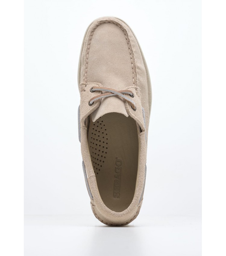 Men Sailing shoes Port.Fleshout Beige Buckskin Sebago