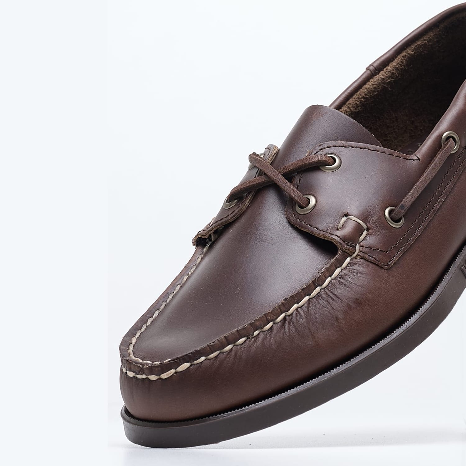 Ανδρικά Ιστιοπλοϊκά Portland.Waxed Σκούρο Καφέ Δέρμα Sebago