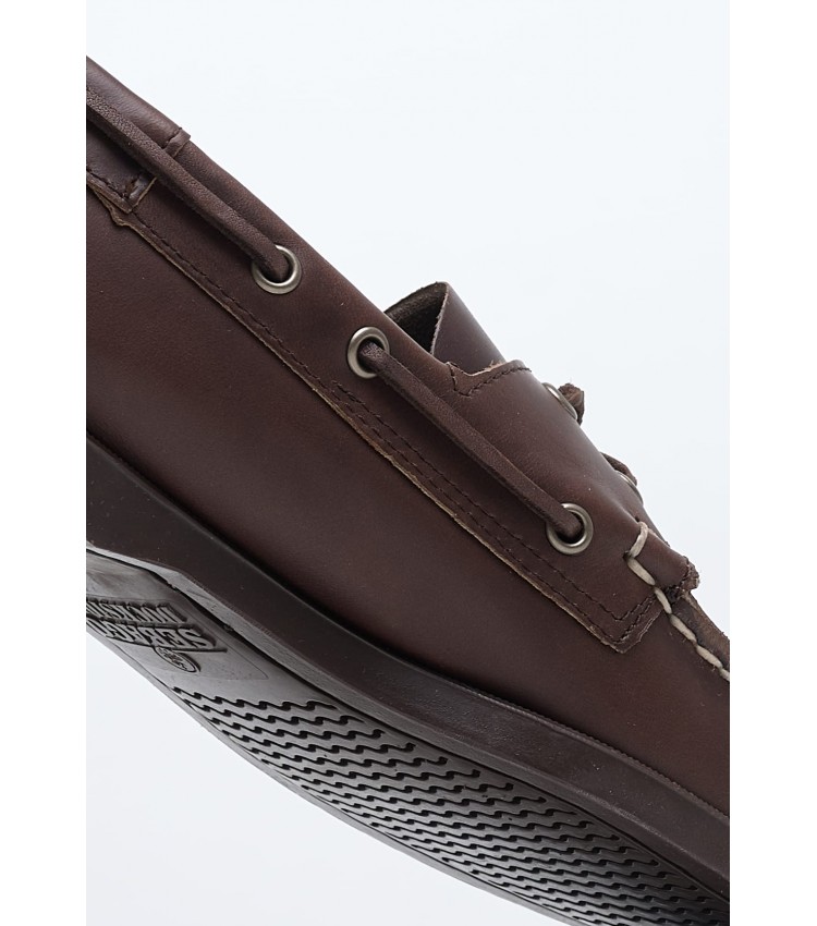 Men Sailing shoes Portland.Waxed DarkBrown Leather Sebago