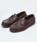 Men Sailing shoes Portland.Waxed DarkBrown Leather Sebago