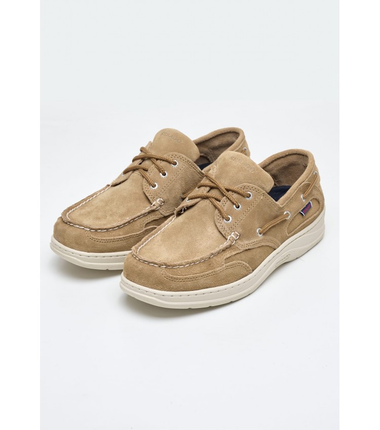 Men Sailing shoes Scotty Beige Buckskin Sebago