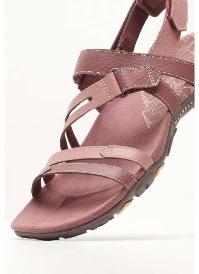 Women Flip Flops & Sandals Sandspur Pink Leather Merrell