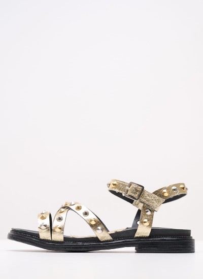 Γυναικεία Flats 1Tato200 Χρυσό Δέρμα Dei Colli