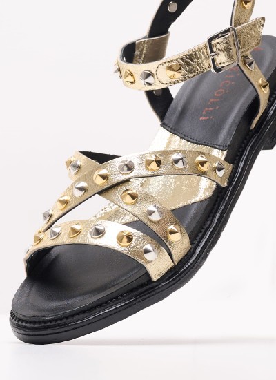 Γυναικεία Flats 1Tato200 Χρυσό Δέρμα Dei Colli