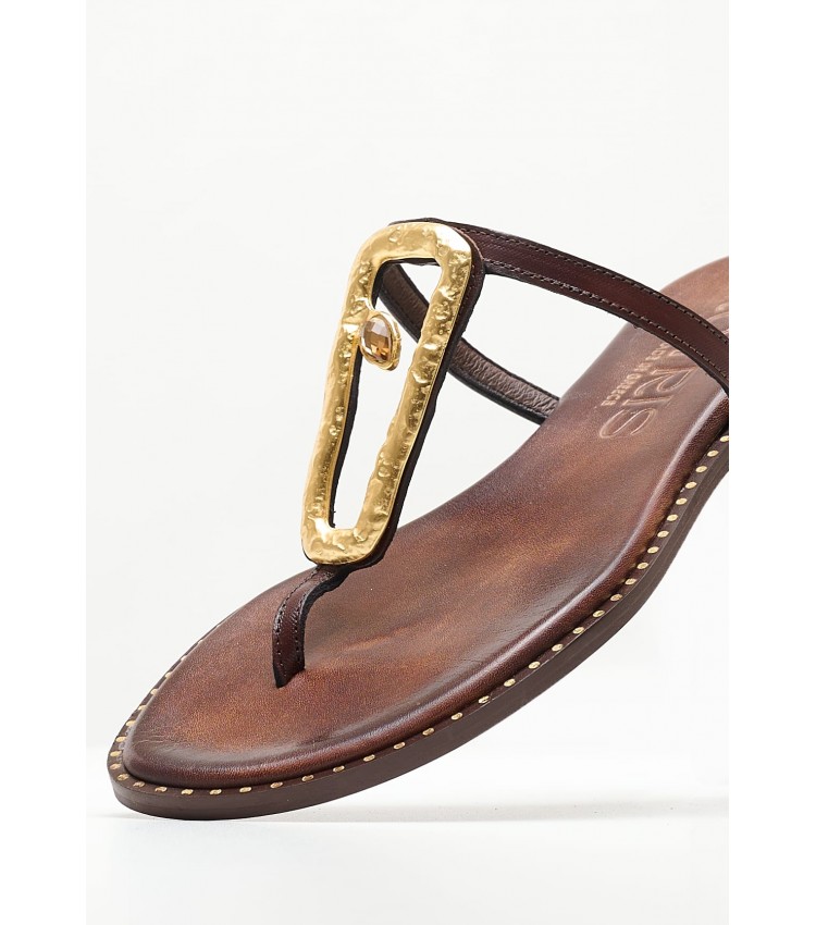 Women Flats 02.310 Brown Leather MAKIS KOTRIS