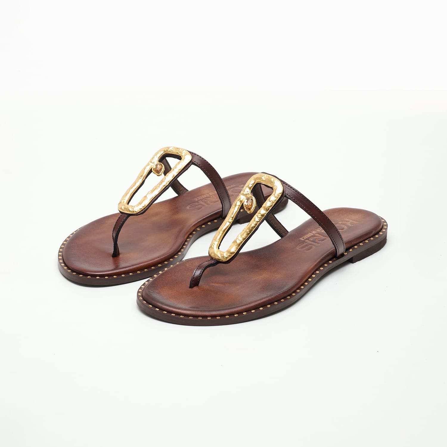 Women Flats 02.310 Brown Leather MAKIS KOTRIS Women Flats 02.310 Brown Leather MAKIS KOTRIS