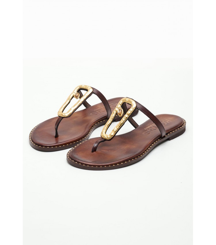 Women Flats 02.310 Brown Leather MAKIS KOTRIS