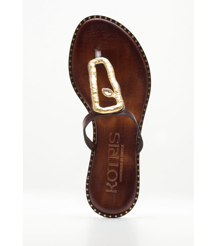 Women Flats 02.310 Brown Leather MAKIS KOTRIS