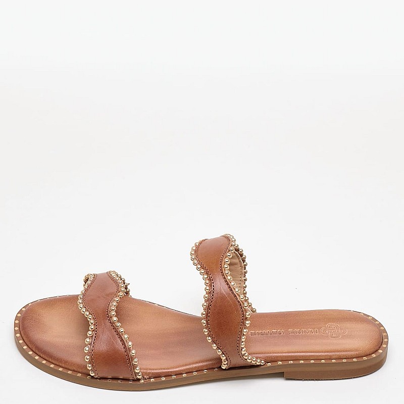 Γυναικεία Flats 04.027.1 Ταμπά Δέρμα Makis Kotris