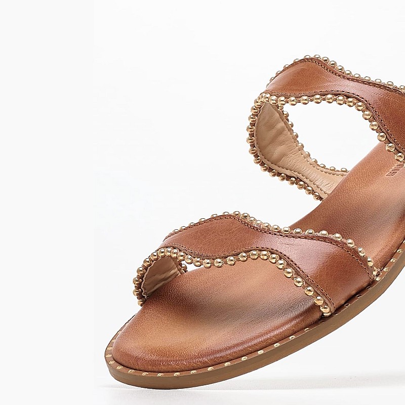 Γυναικεία Flats 04.027.1 Ταμπά Δέρμα Makis Kotris