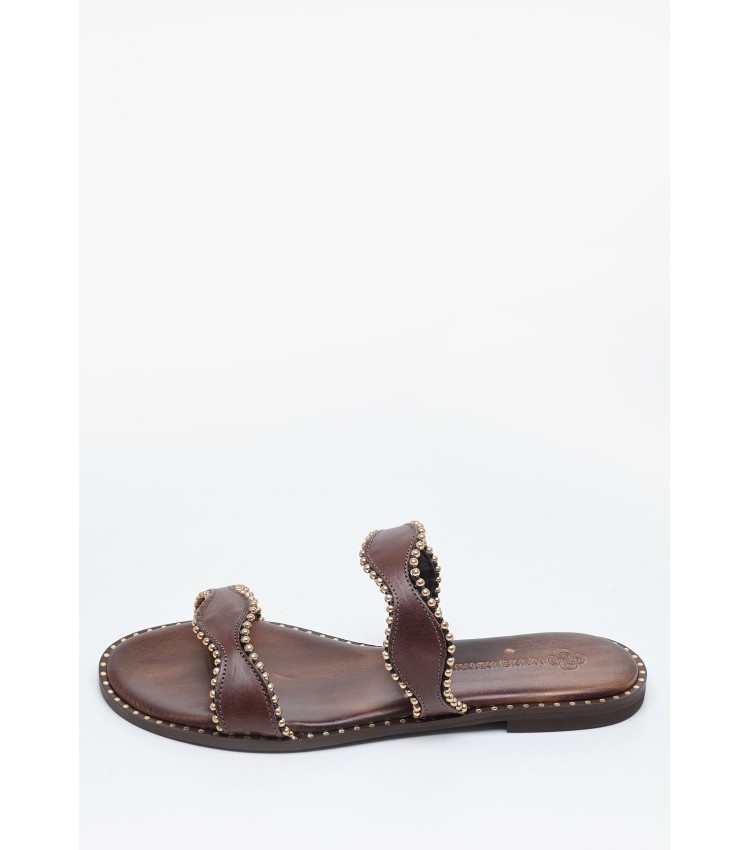 Women Flats 04.027.1 Brown Leather MAKIS KOTRIS