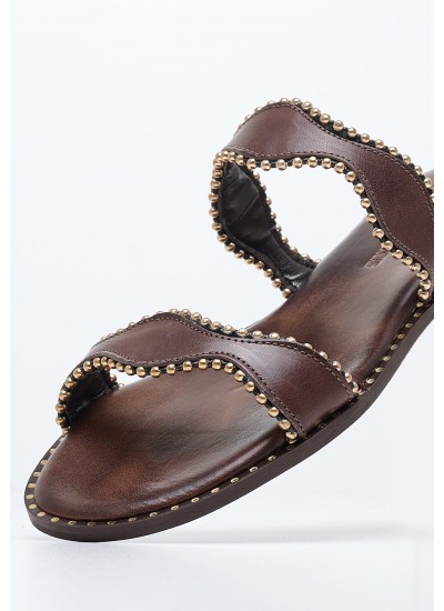 Women Flats 02.310 Brown Leather MAKIS KOTRIS