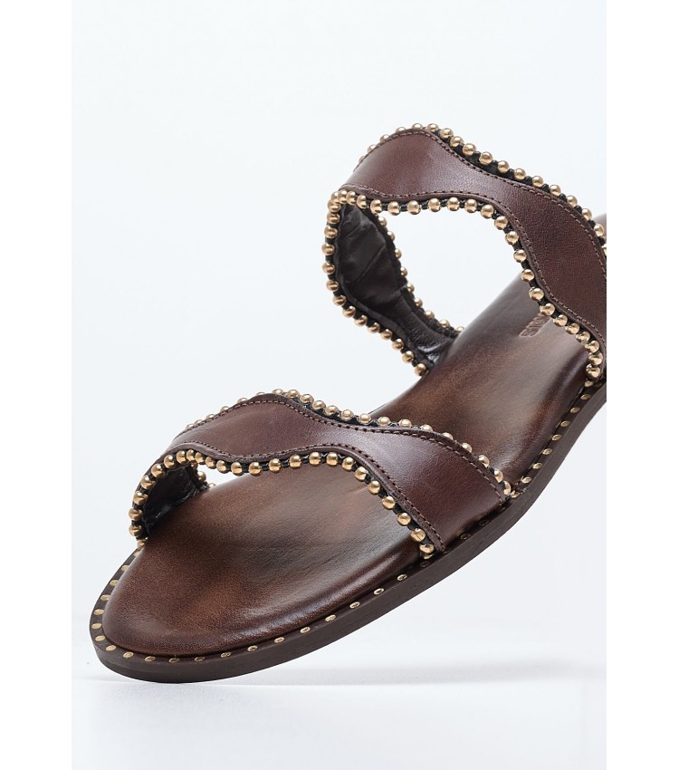 Women Flats 04.027.1 Brown Leather MAKIS KOTRIS