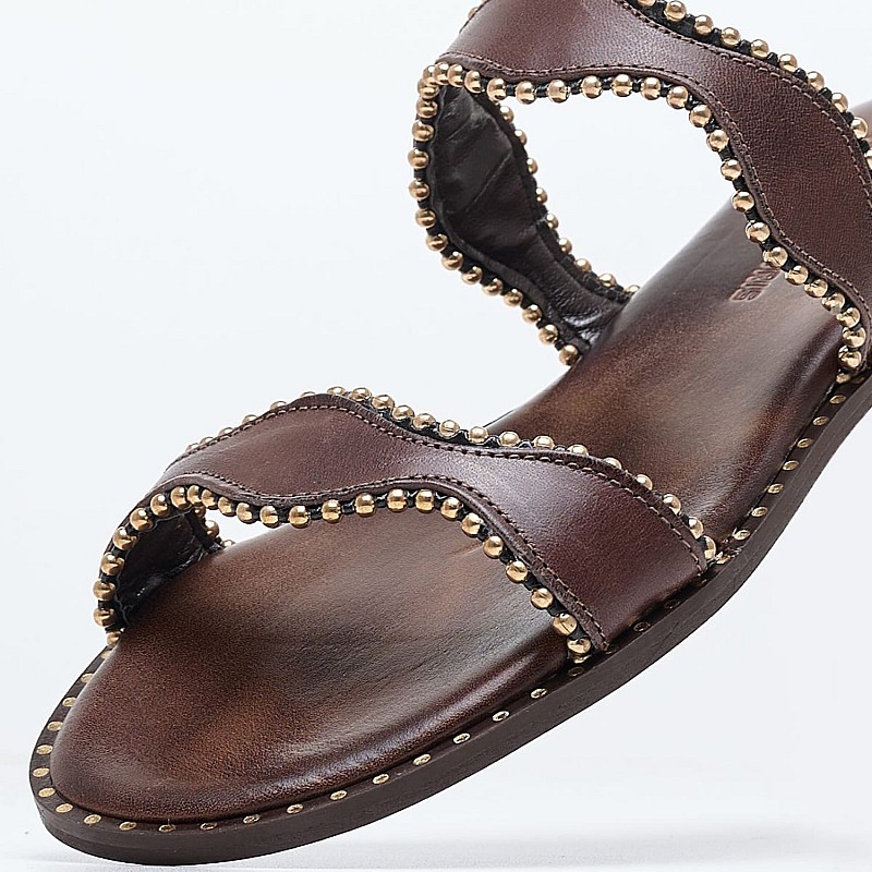 Γυναικεία Flats 04.027.1 Καφέ Δέρμα Makis Kotris
