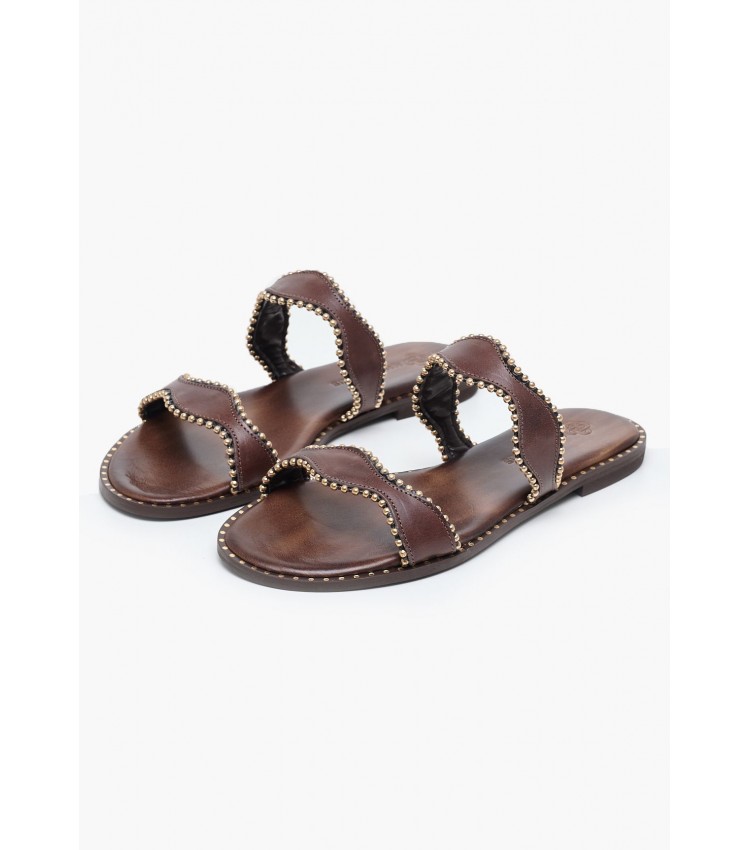 Women Flats 04.027.1 Brown Leather MAKIS KOTRIS