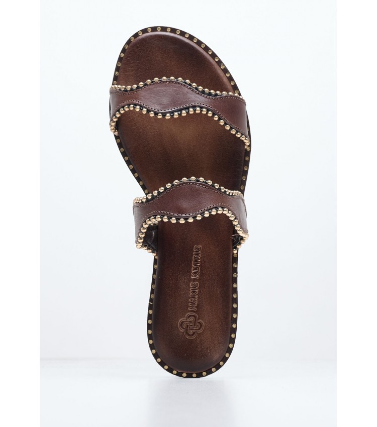 Women Flats 04.027.1 Brown Leather MAKIS KOTRIS