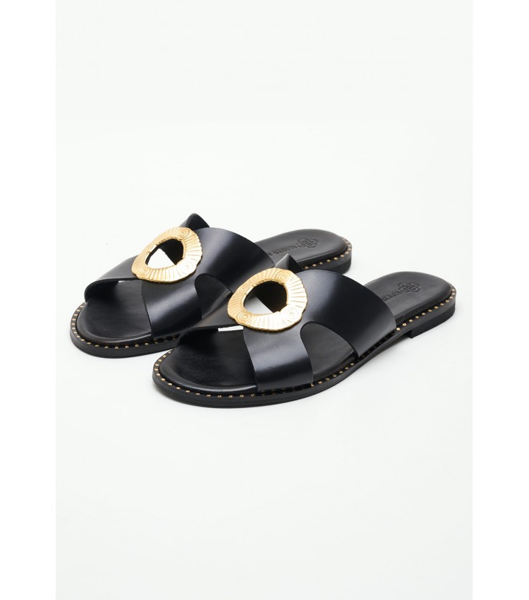 Women Flats 04.551 Black Leather MAKIS KOTRIS