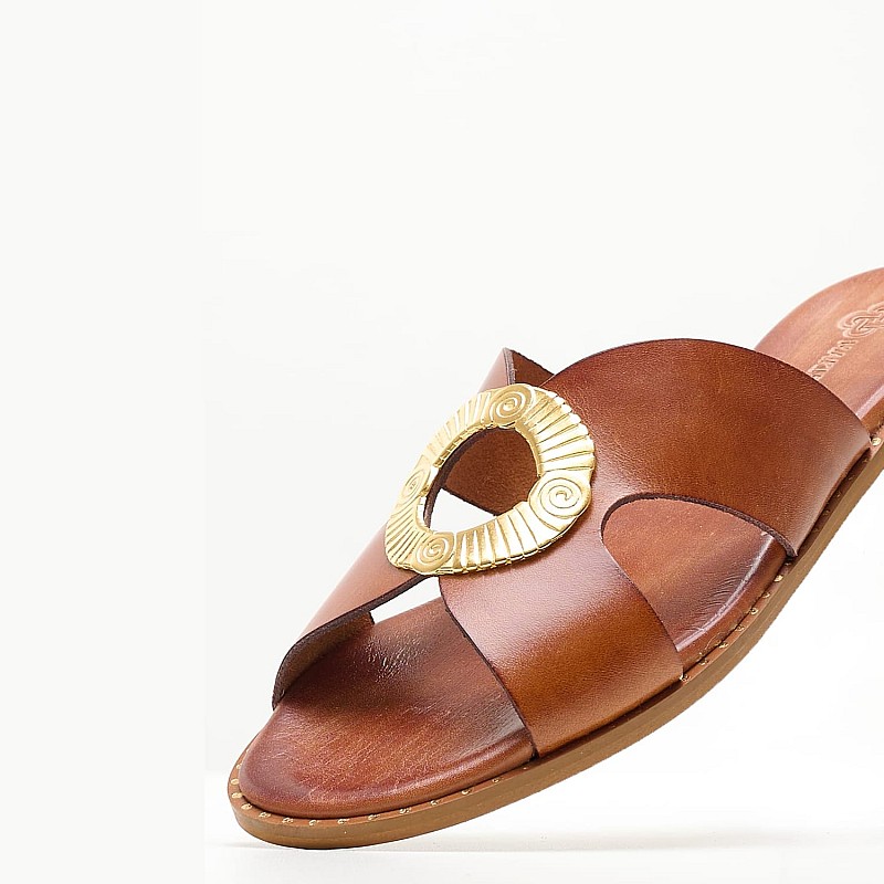 Γυναικεία Flats 04.551 Ταμπά Δέρμα Makis Kotris