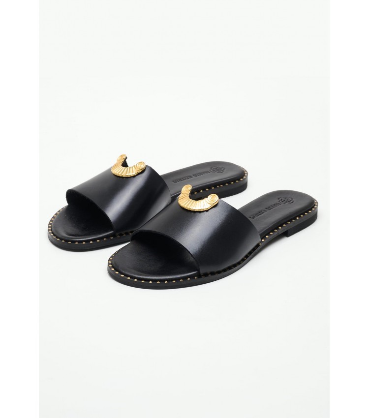 Women Flats 04.553 Black Leather MAKIS KOTRIS