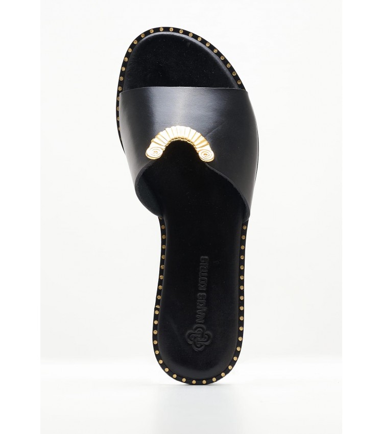 Women Flats 04.553 Black Leather MAKIS KOTRIS