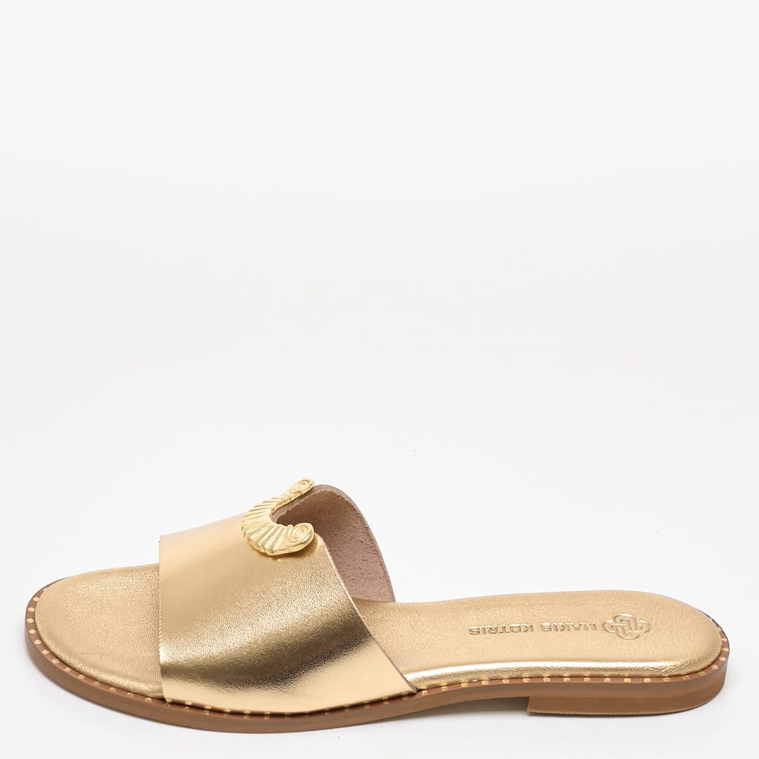 Γυναικεία Flats 04.553 Χρυσό Δέρμα Makis Kotris
