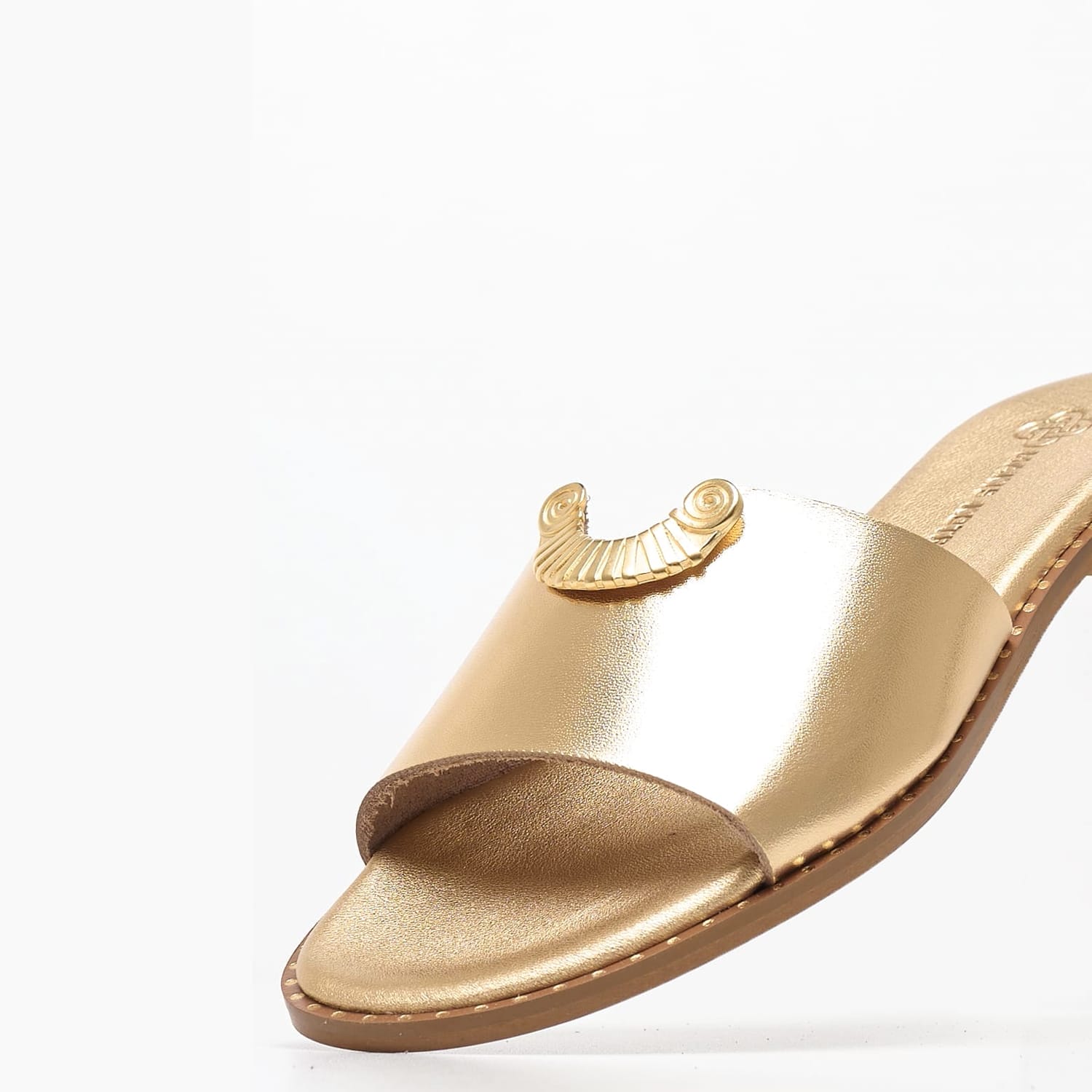 Γυναικεία Flats 04.553 Χρυσό Δέρμα Makis Kotris