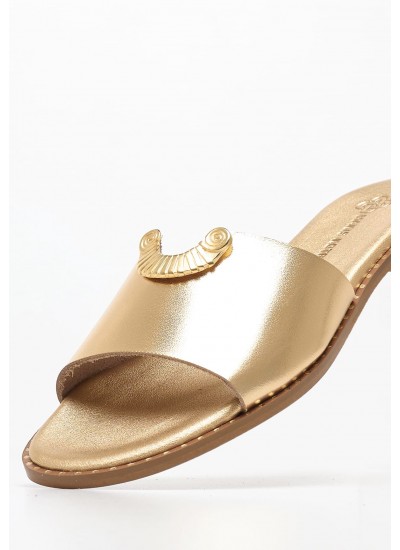 Women Flats 04.553 Gold Leather MAKIS KOTRIS