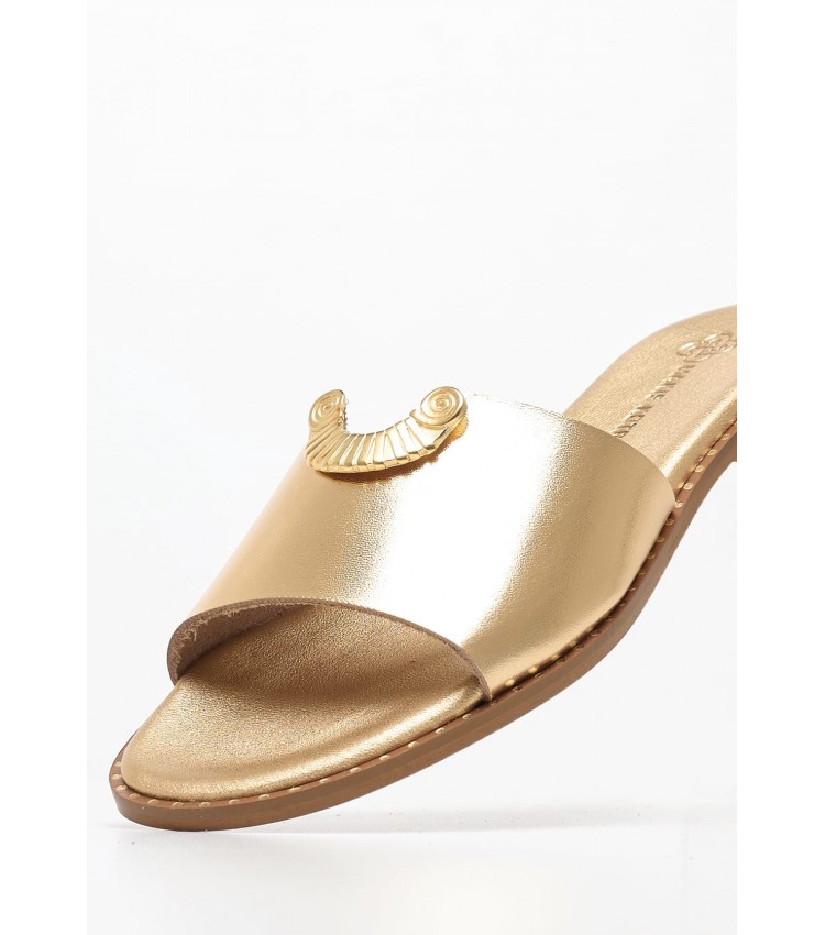 Women Flats 04.553 Gold Leather MAKIS KOTRIS