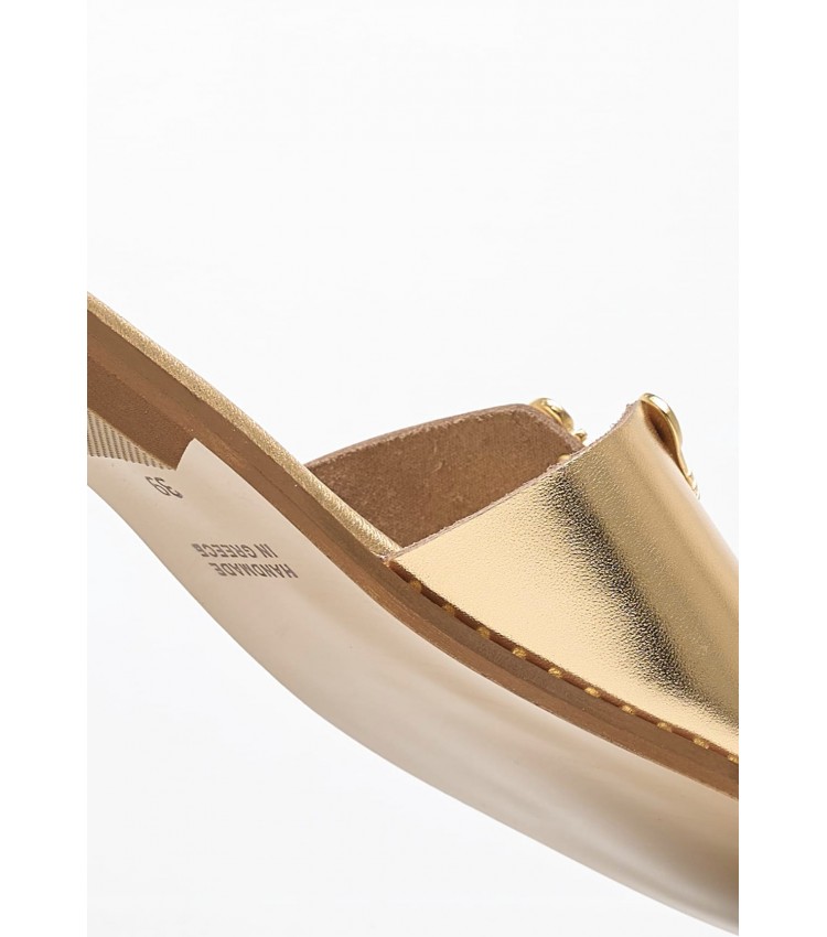 Women Flats 04.553 Gold Leather MAKIS KOTRIS