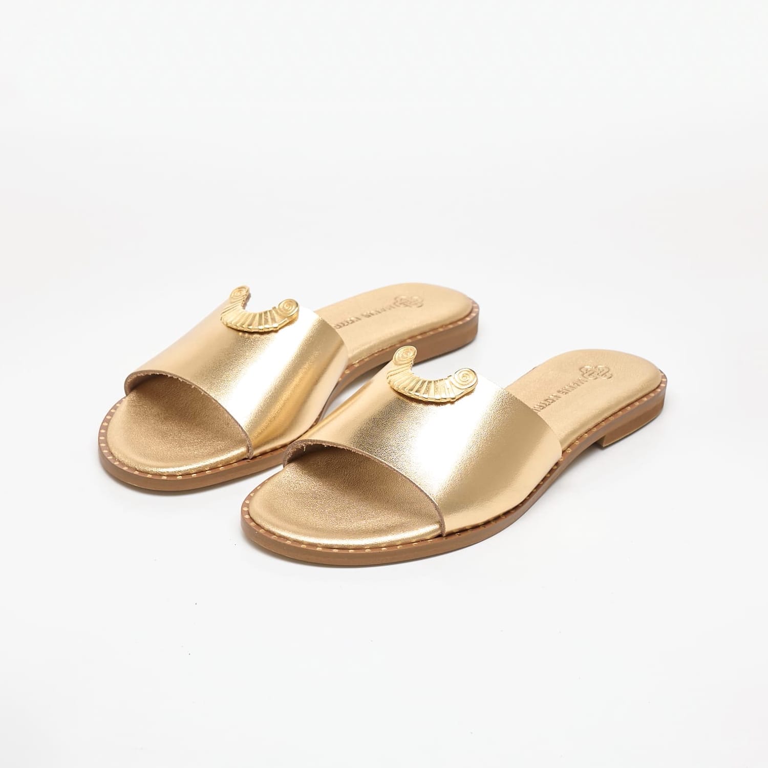 Women Flats 04.553 Gold Leather MAKIS KOTRIS Women Flats 04.553 Gold Leather MAKIS KOTRIS