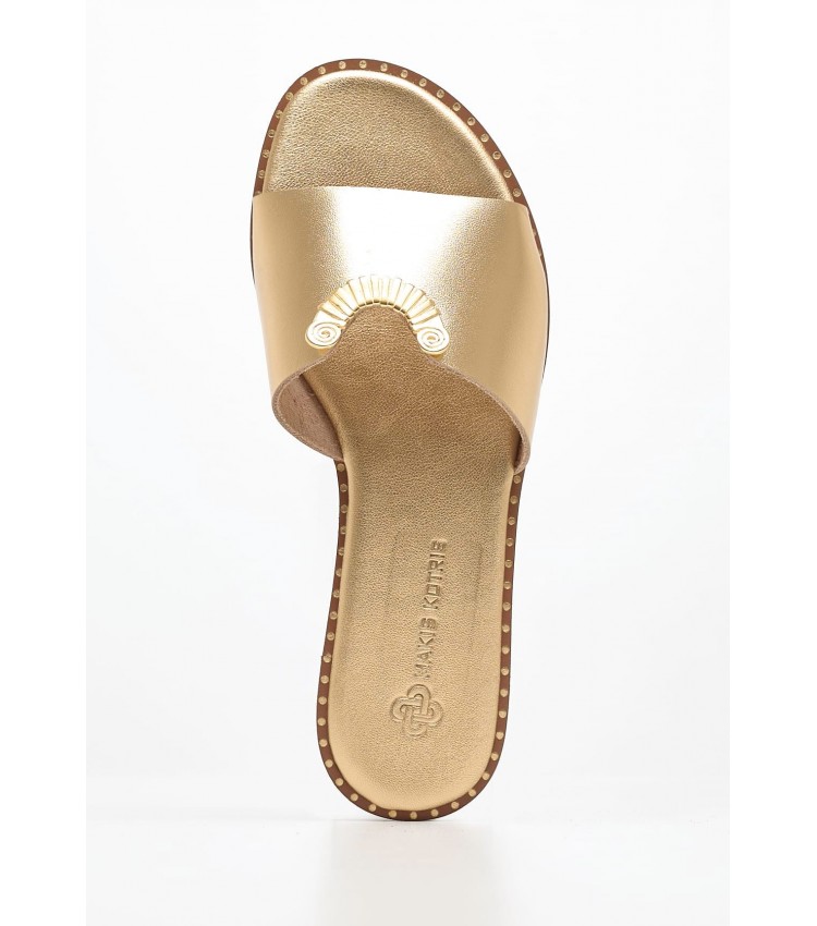 Women Flats 04.553 Gold Leather MAKIS KOTRIS