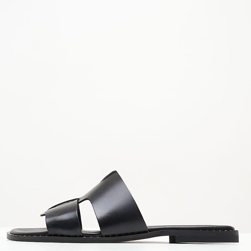 Γυναικεία Flats 04.555 Μαύρο Δέρμα Makis Kotris