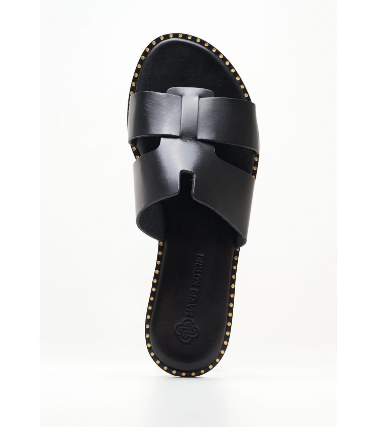 Women Flats 04.555 Black Leather MAKIS KOTRIS