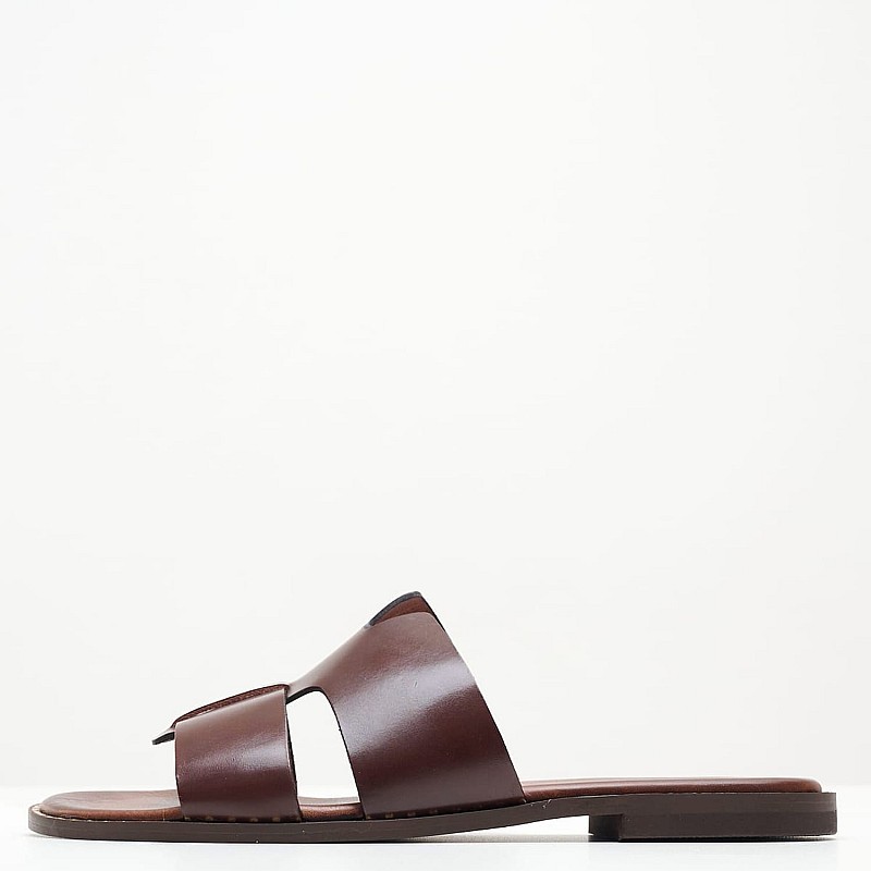 Γυναικεία Flats 04.555 Καφέ Δέρμα Makis Kotris