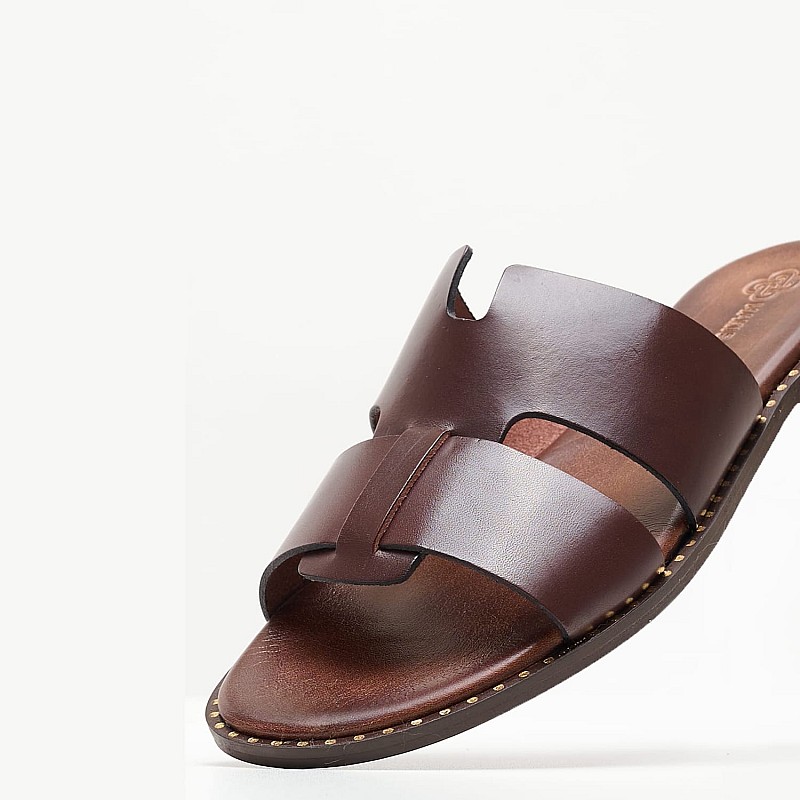 Γυναικεία Flats 04.555 Καφέ Δέρμα Makis Kotris
