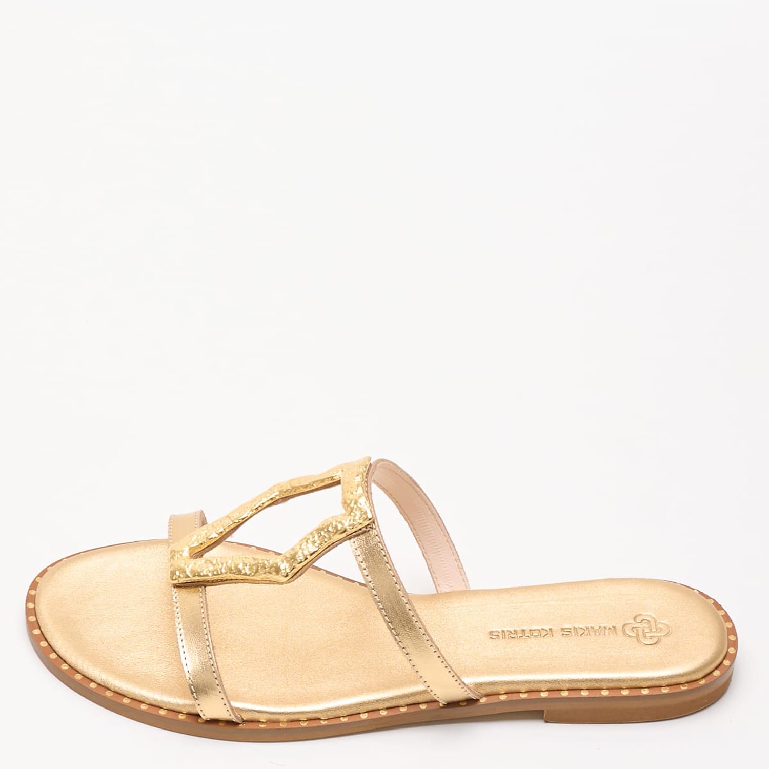 Γυναικεία Flats 04.561 Χρυσό Δέρμα Makis Kotris