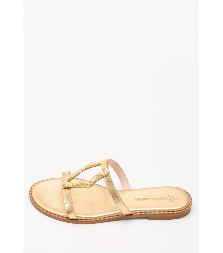 Women Flats 04.561 Gold Leather MAKIS KOTRIS