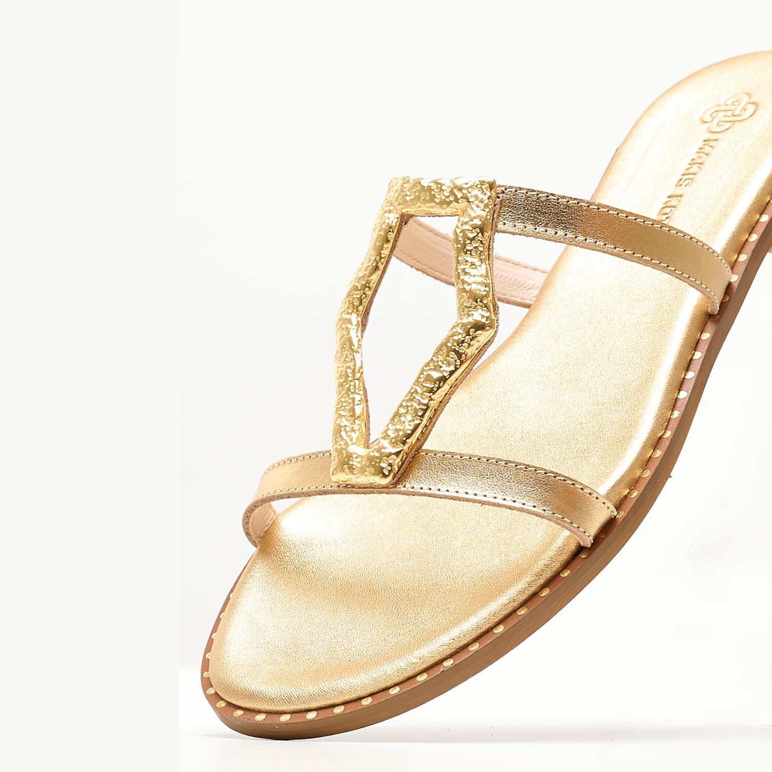 Γυναικεία Flats 04.561 Χρυσό Δέρμα Makis Kotris