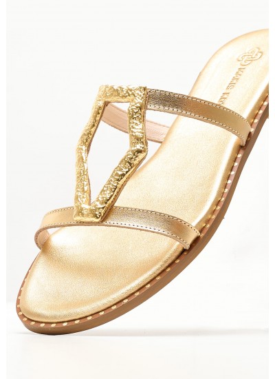 Women Flats 04.561 Gold Leather MAKIS KOTRIS