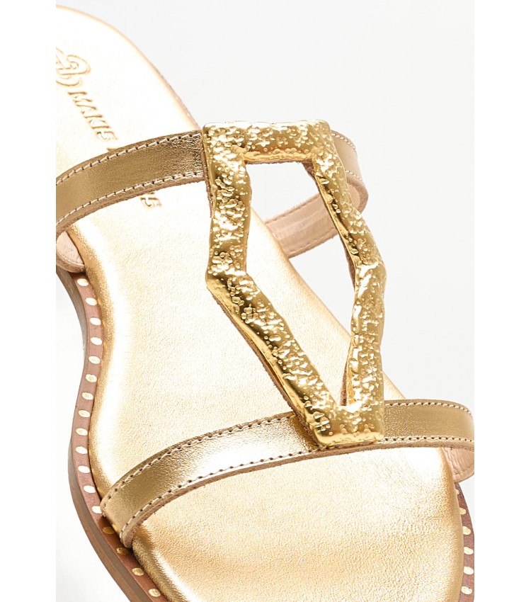 Women Flats 04.561 Gold Leather MAKIS KOTRIS