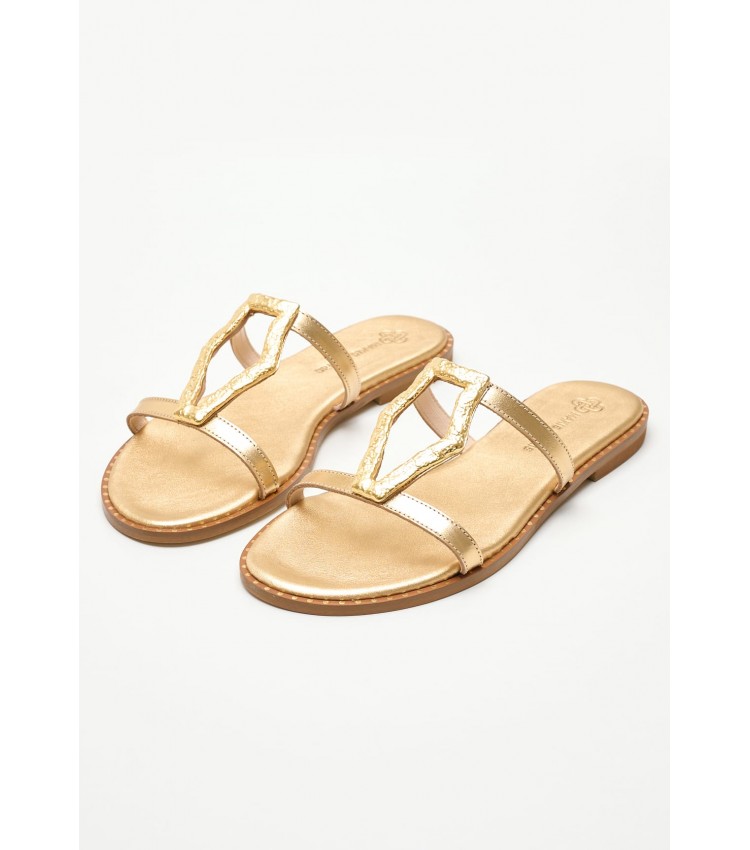 Women Flats 04.561 Gold Leather MAKIS KOTRIS