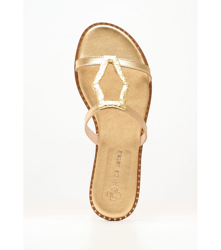 Women Flats 04.561 Gold Leather MAKIS KOTRIS