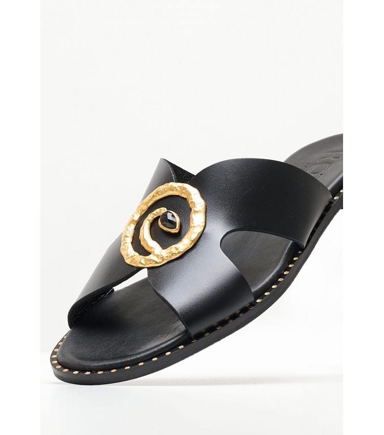 Women Flats 04.580 Black Leather MAKIS KOTRIS