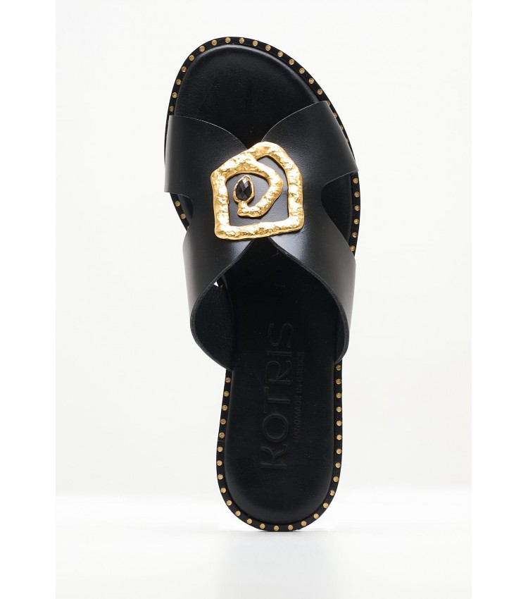 Women Flats 04.580 Black Leather MAKIS KOTRIS