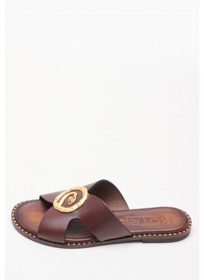 Women Flats 04.580 Brown Leather MAKIS KOTRIS