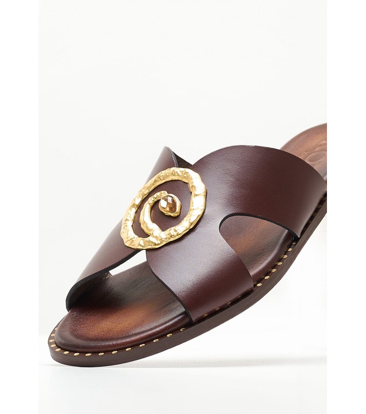 Women Flats 04.580 Brown Leather MAKIS KOTRIS