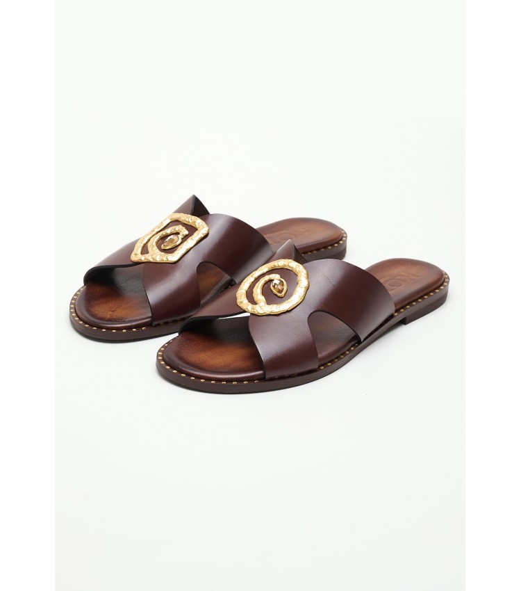 Women Flats 04.580 Brown Leather MAKIS KOTRIS