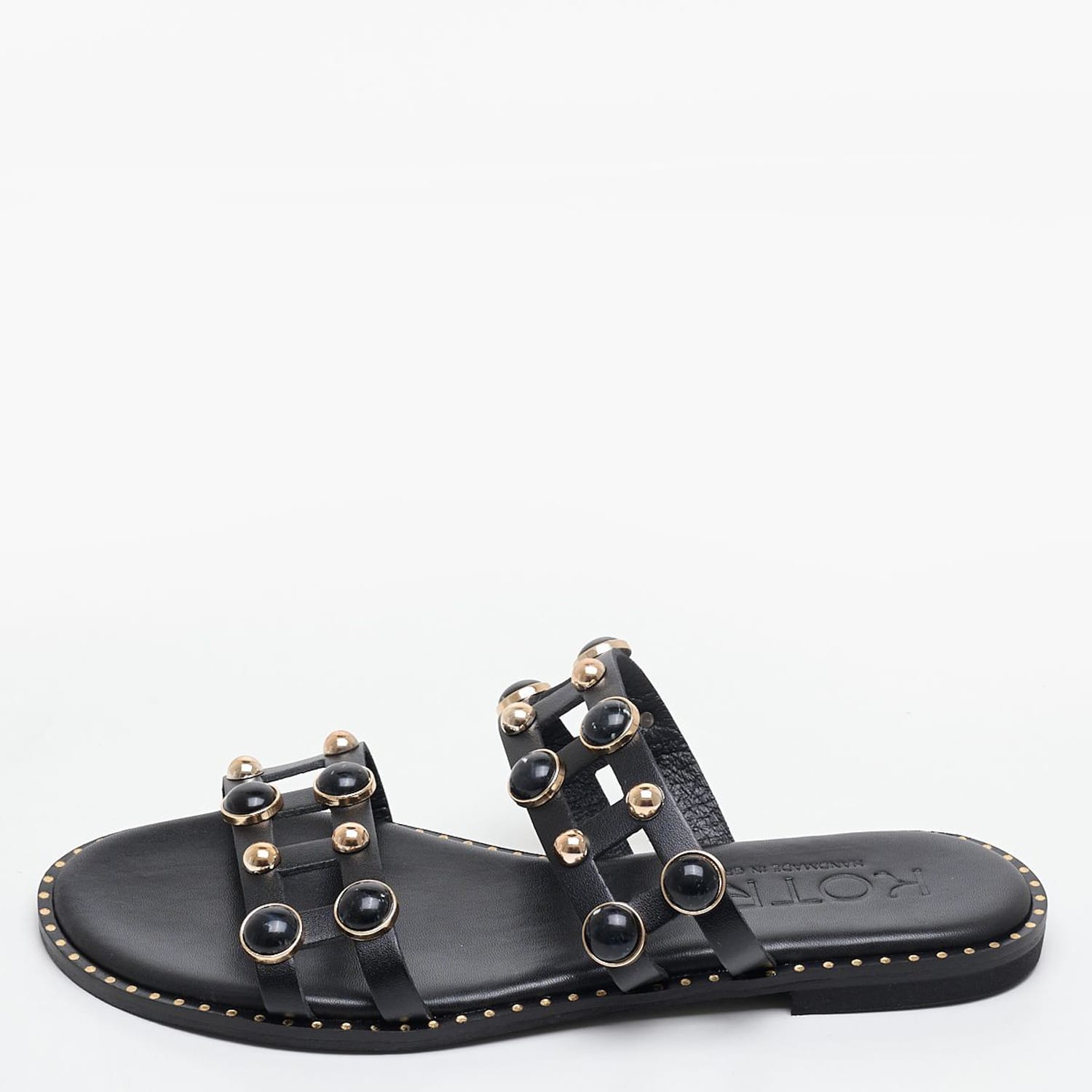 Γυναικεία Flats 04.645.S Μαύρο Δέρμα Makis Kotris