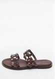 Women Flats 04.645.S Brown Leather MAKIS KOTRIS