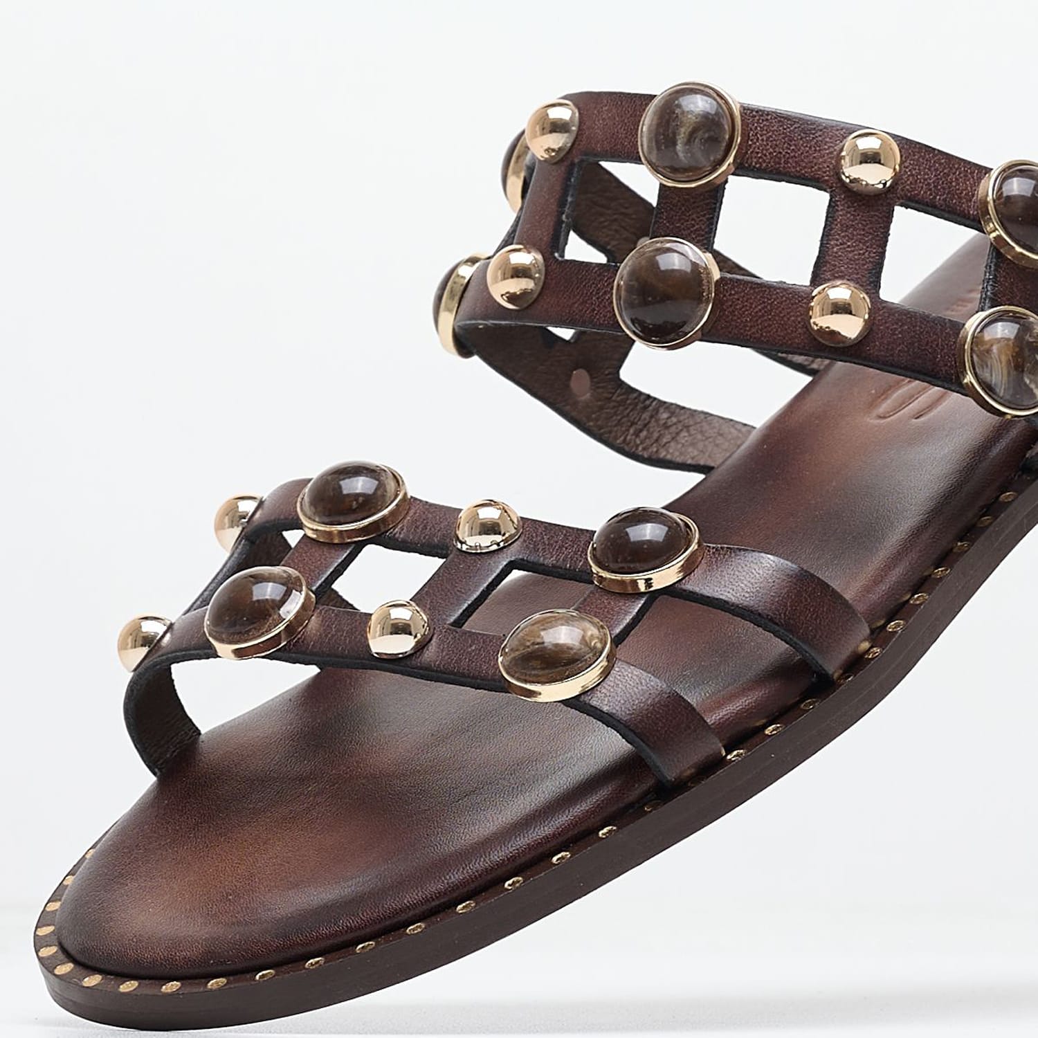 Γυναικεία Flats 04.645.S Καφέ Δέρμα Makis Kotris
